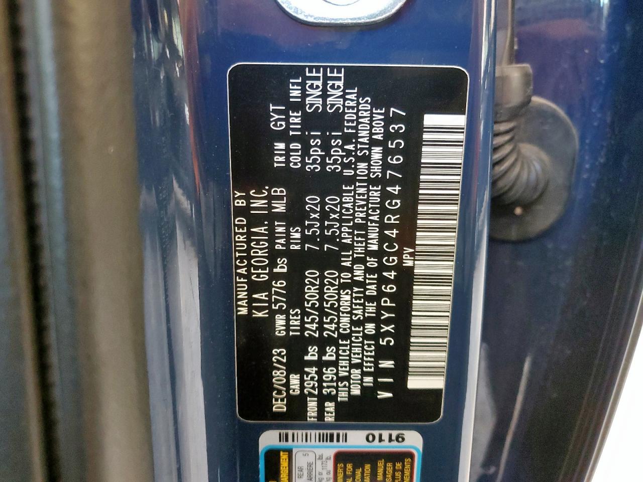 2024 Kia Telluride S VIN: 5XYP64GC4RG476537 Lot: 70524835