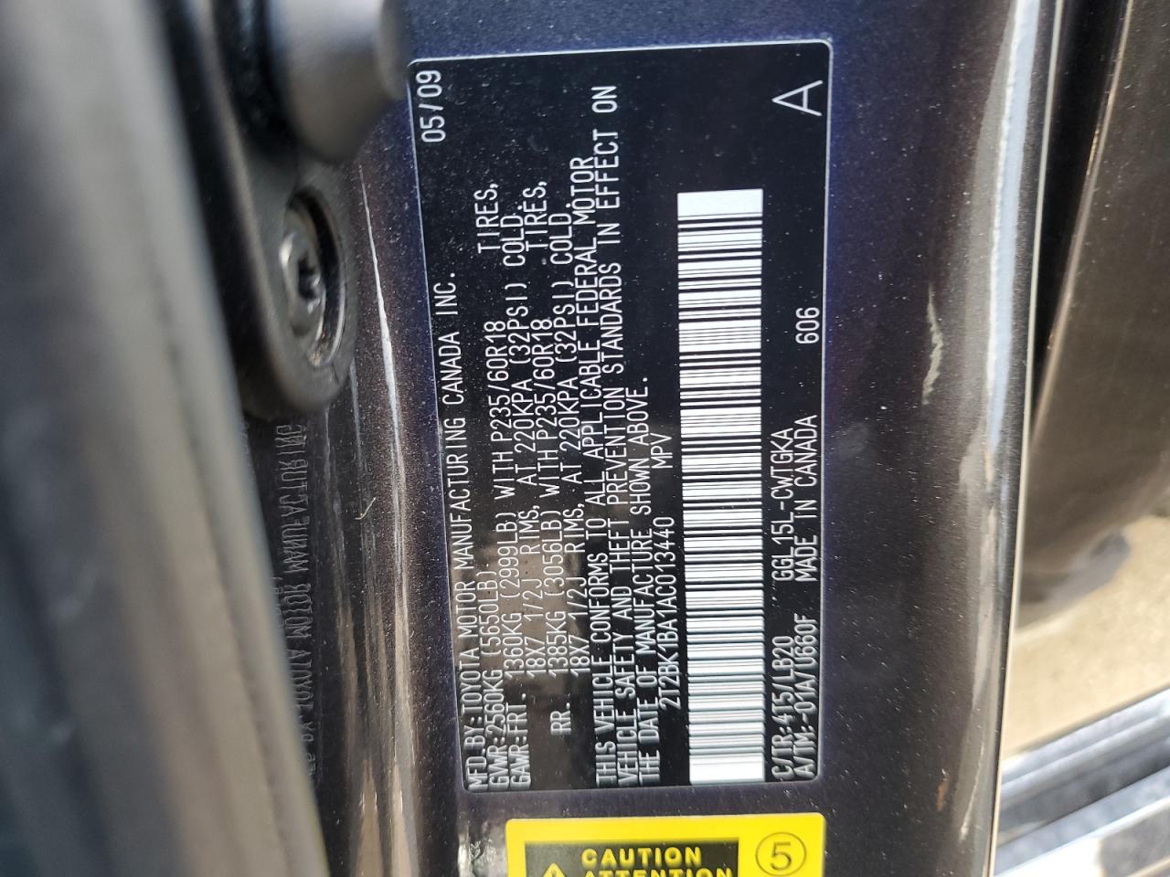 2010 Lexus Rx 350 VIN: 2T2BK1BA1AC013440 Lot: 69483635