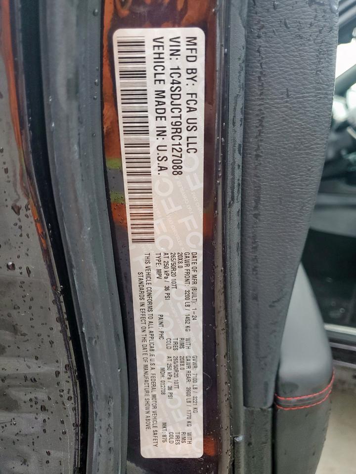 2024 Dodge Durango R/T VIN: 1C4SDJCT9RC127088 Lot: 69144095