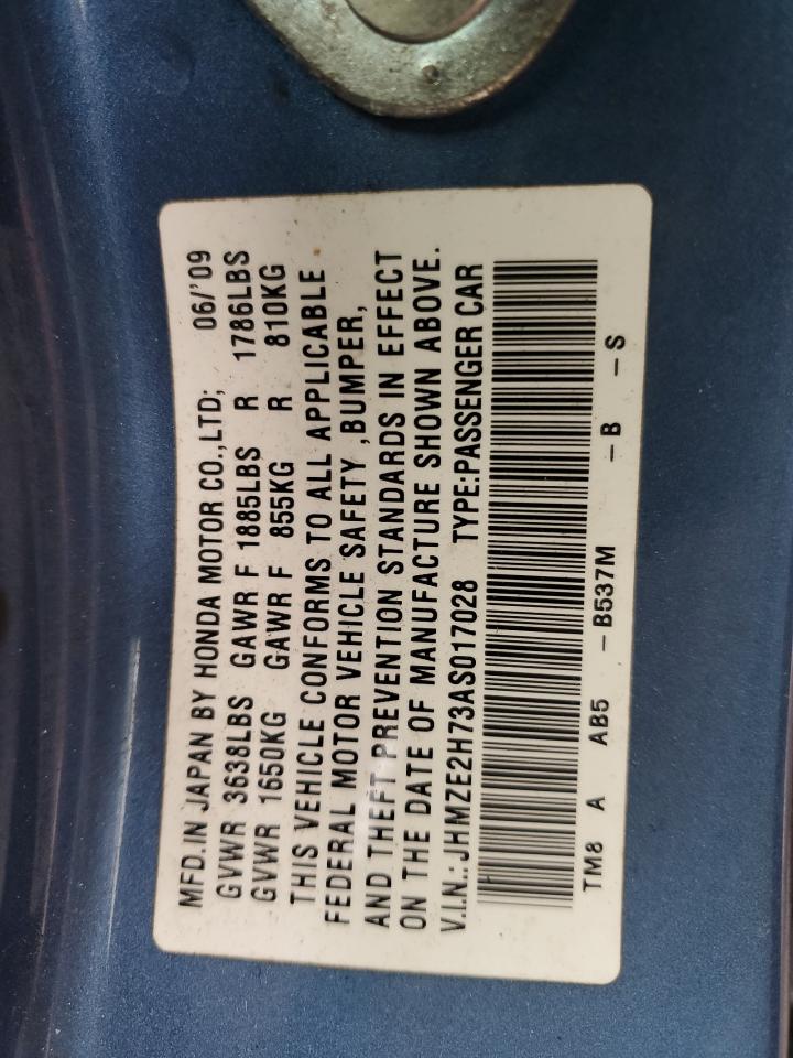 2010 Honda Insight Ex VIN: JHMZE2H73AS017028 Lot: 69970605