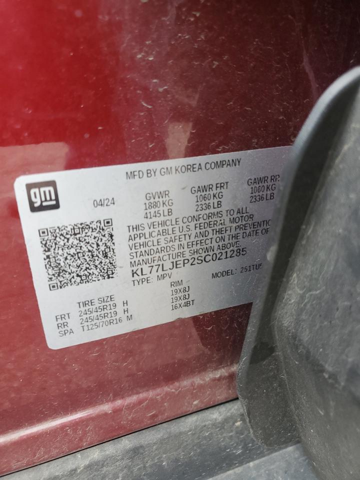 2025 Chevrolet Trax 2Rs VIN: KL77LJEP2SC021285 Lot: 69730075