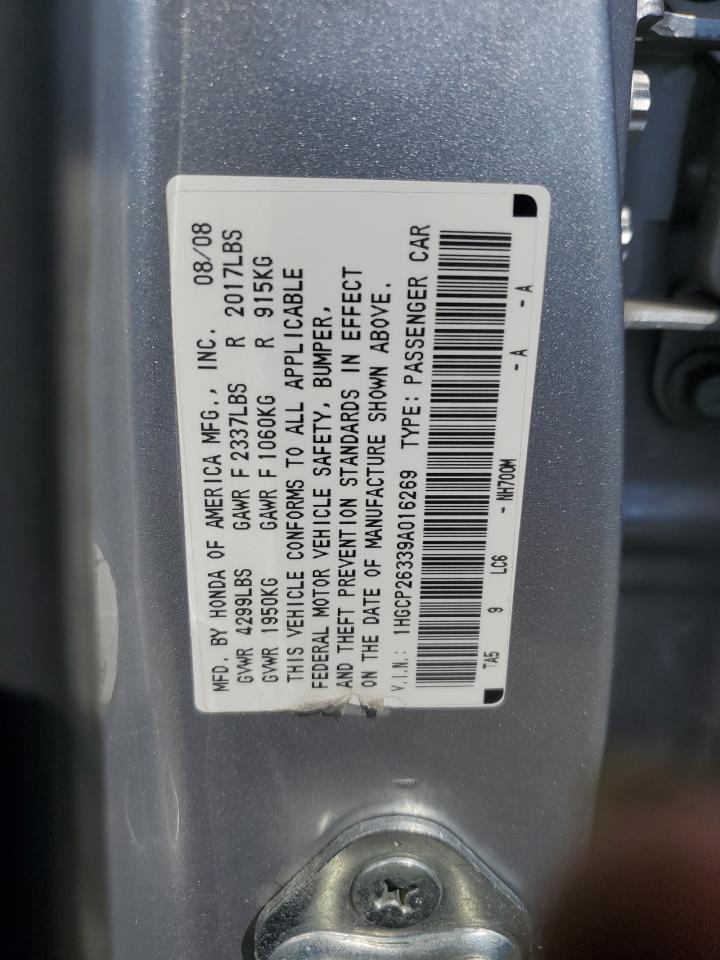 2009 Honda Accord Lx VIN: 1HGCP26339A016269 Lot: 70565325