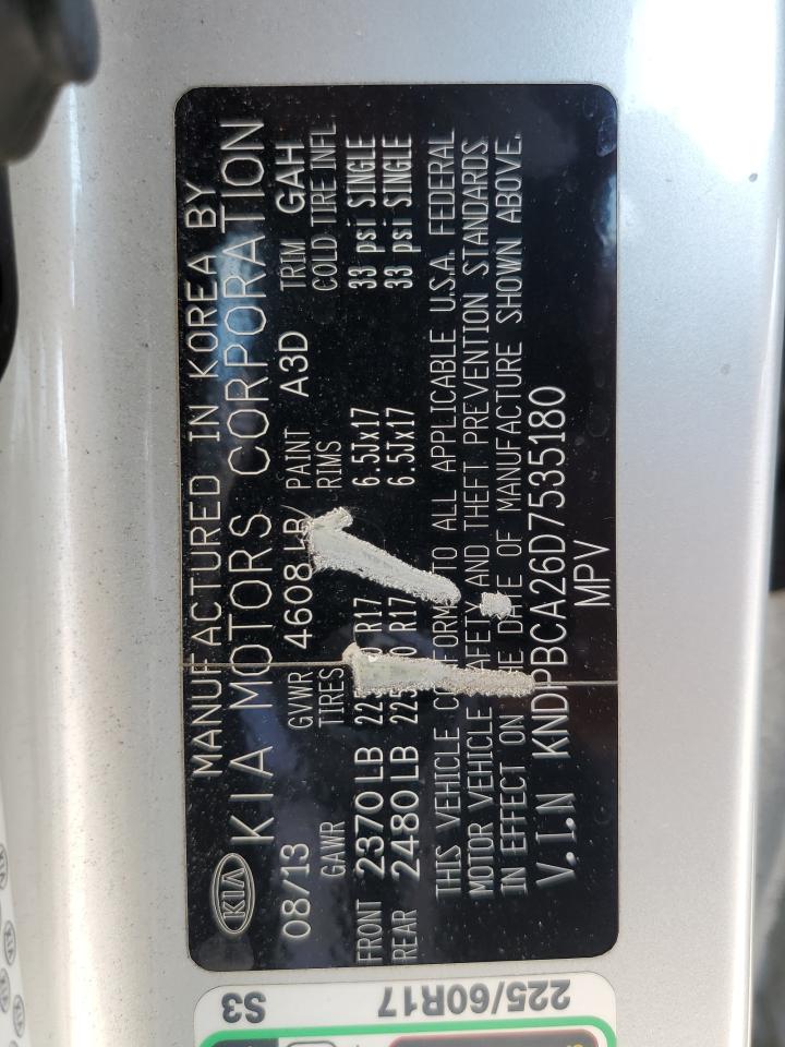 2013 Kia Sportage Lx VIN: KNDPBCA26D7535180 Lot: 68329715