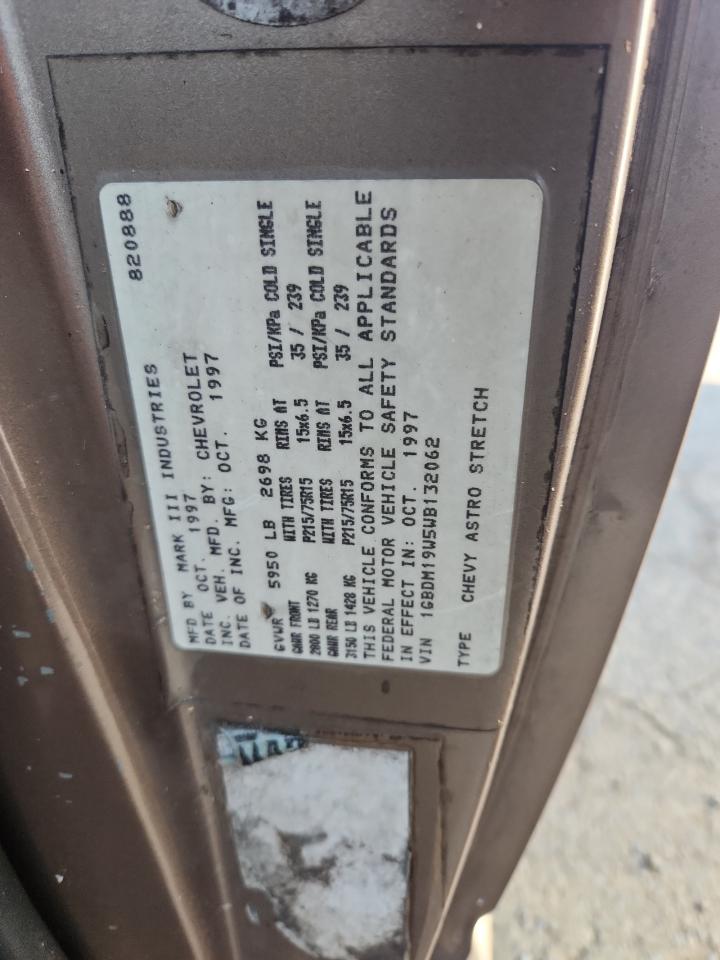 1998 Chevrolet Astro VIN: 1GBDM19W5WB132062 Lot: 67869455