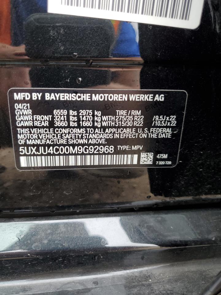 2021 BMW X5 M50I VIN: 5UXJU4C00M9G92968 Lot: 69070545