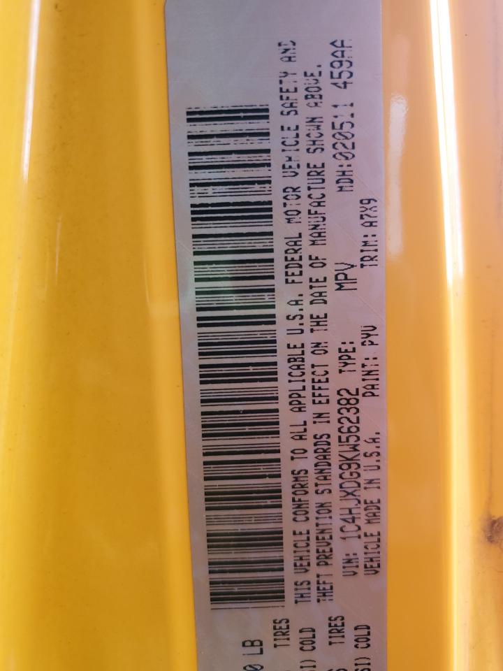 2019 Jeep Wrangler Unlimited Sport VIN: 1C4HJXDG9KW562382 Lot: 68636135