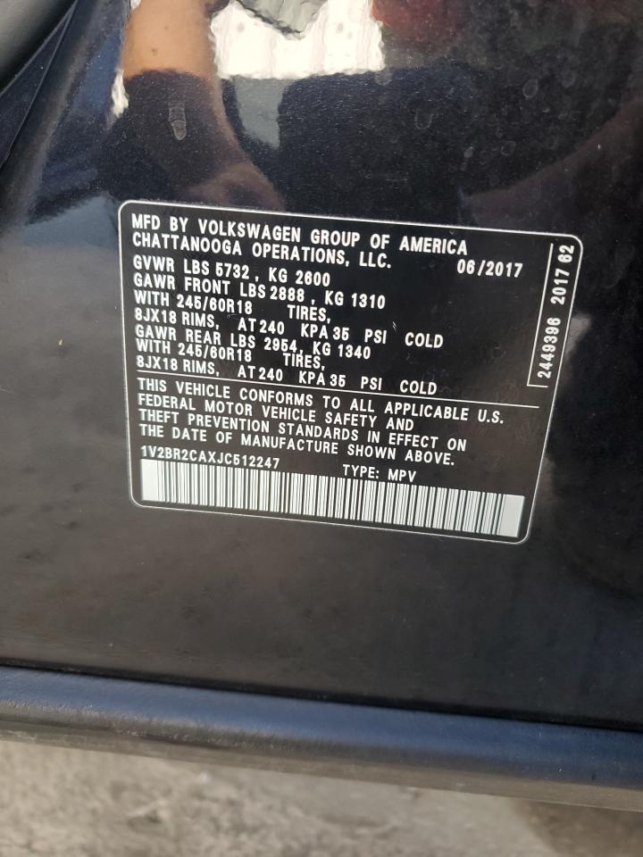 2018 Volkswagen Atlas VIN: 1V2BR2CAXJC512247 Lot: 69151995