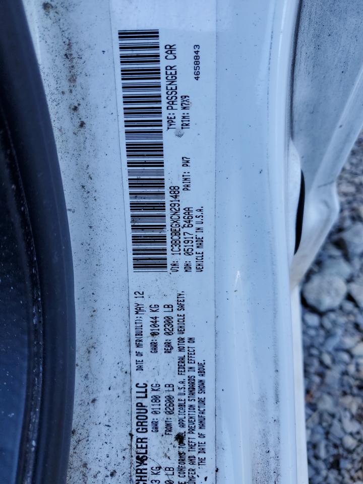 2012 Chrysler 200 Touring VIN: 1C3BCBEGXCN291488 Lot: 70160525