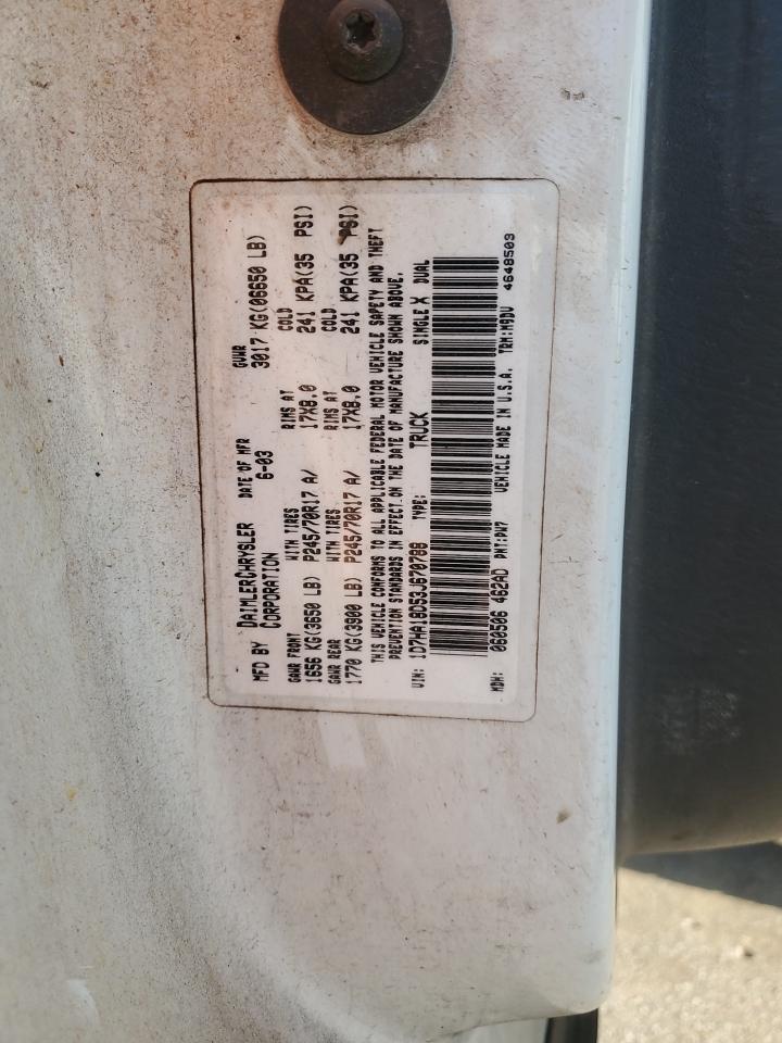 2003 Dodge Ram 1500 St VIN: 1D7HA18D53J670788 Lot: 66918095