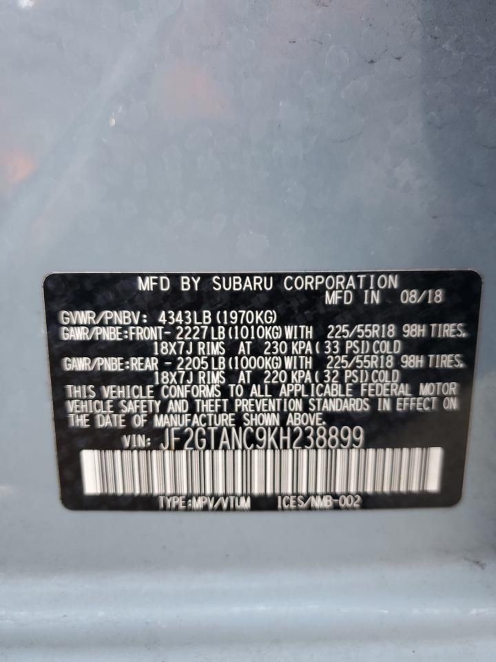 2019 Subaru Crosstrek Limited VIN: JF2GTANC9KH238899 Lot: 70769215