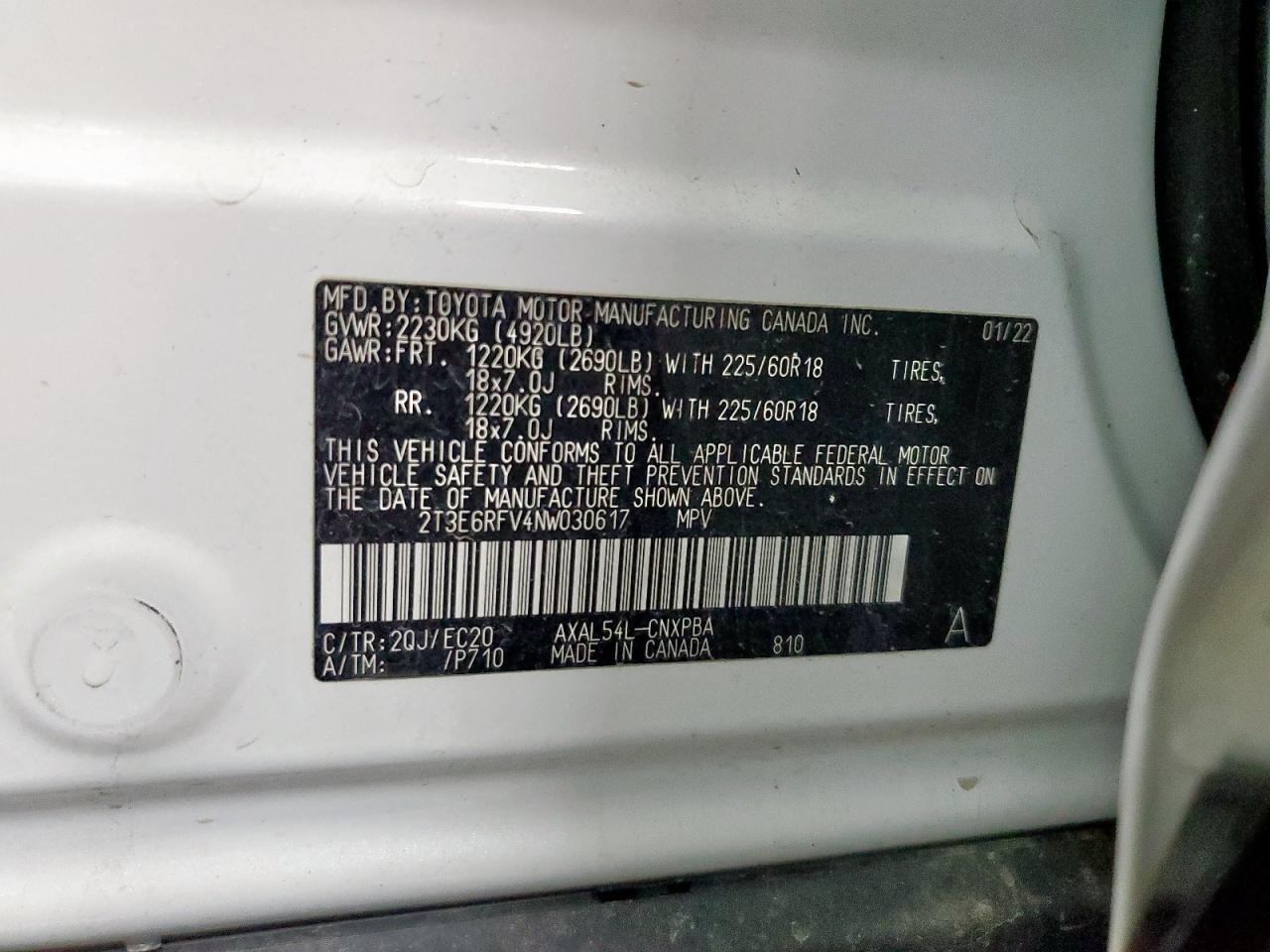 2022 Toyota Rav4 Xse VIN: 2T3E6RFV4NW030617 Lot: 66478945