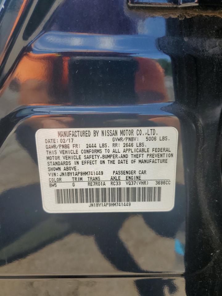 2017 Infiniti Q70 3.7 VIN: JN1BY1AP9HM741449 Lot: 70003305