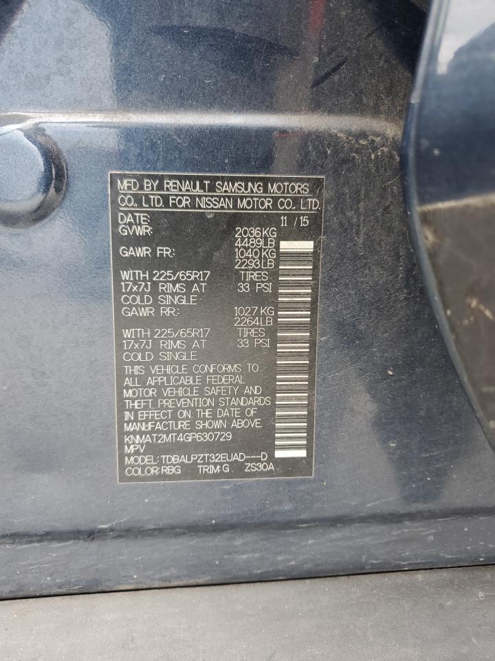 KNMAT2MT4GP630729 2016 Nissan Rogue S