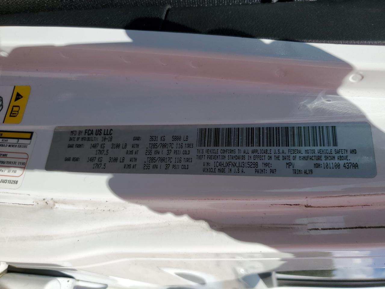 2018 Jeep Wrangler Unlimited Rubicon VIN: 1C4HJXFNXJW315298 Lot: 70585865