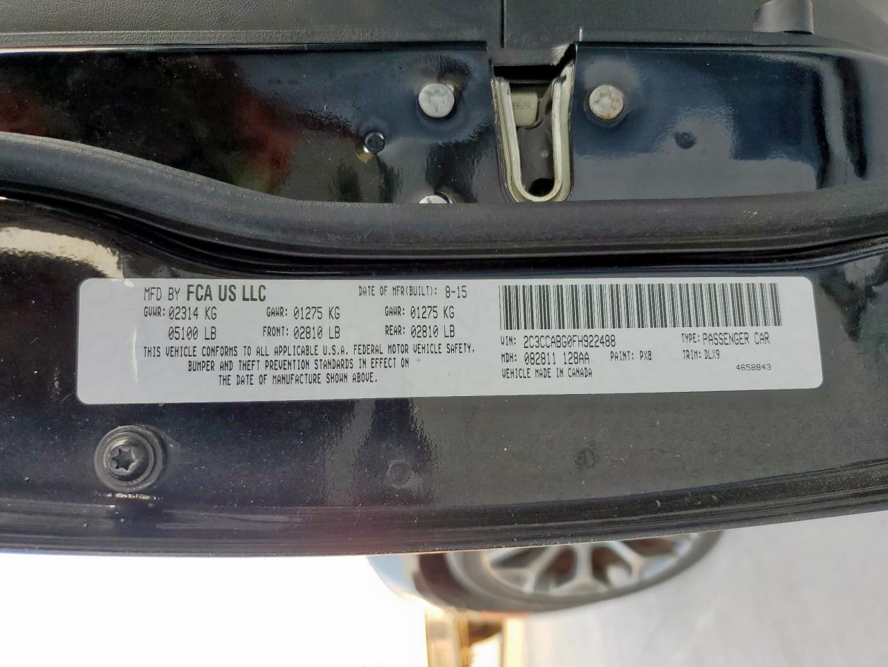 2015 Chrysler 300 S VIN: 2C3CCABG0FH922488 Lot: 67224775