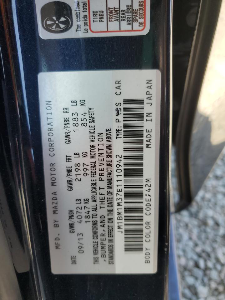 2014 Mazda 3 Grand Touring VIN: JM1BM1M37E1110942 Lot: 69566045