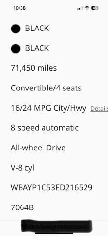 2014 BMW 650 XI  