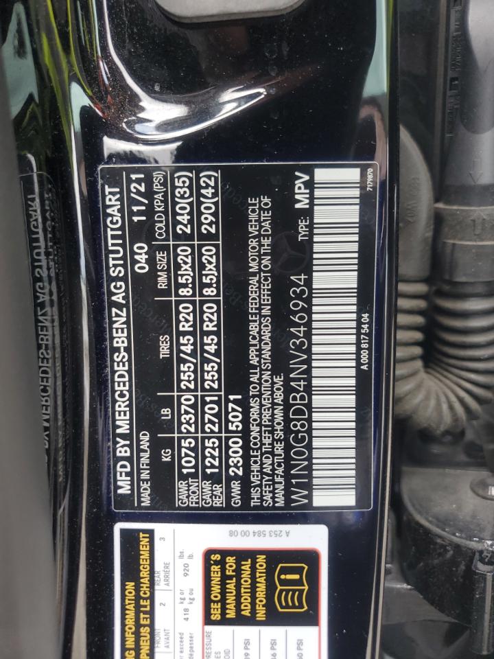 2022 Mercedes-Benz Glc 300 VIN: W1N0G8DB4NV346934 Lot: 69785575