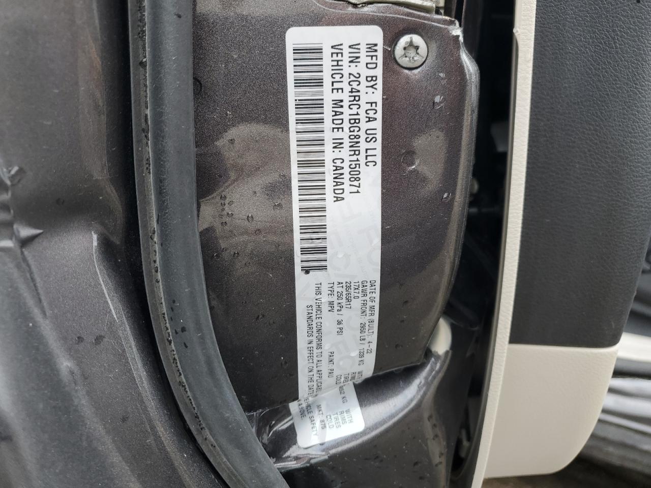 2022 Chrysler Pacifica Touring L VIN: 2C4RC1BG8NR150871 Lot: 67777385