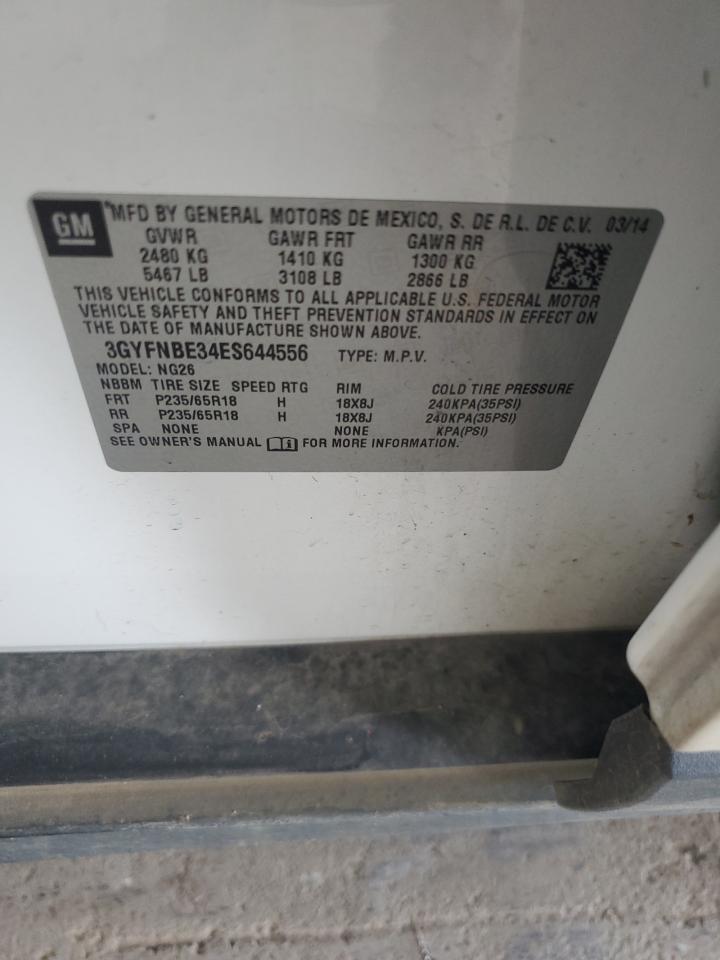 2014 Cadillac Srx Luxury Collection VIN: 3GYFNBE34ES644556 Lot: 69268895