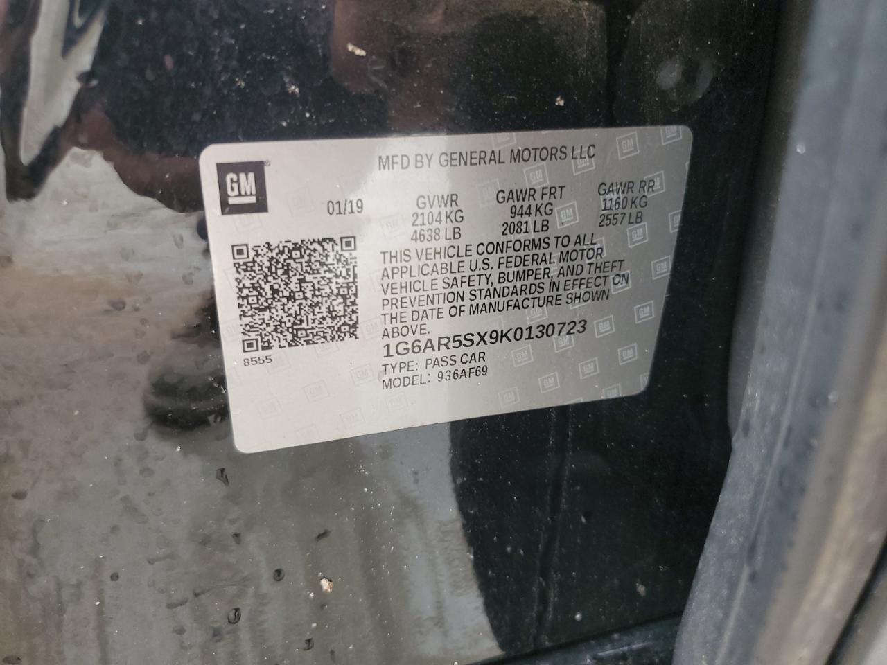 2019 Cadillac Cts Luxury VIN: 1G6AR5SX9K0130723 Lot: 67209795