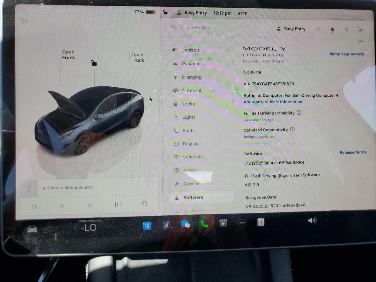 2025 Tesla Model Y VIN: 7SAYGAEE4SF251829 Lot: 68816235