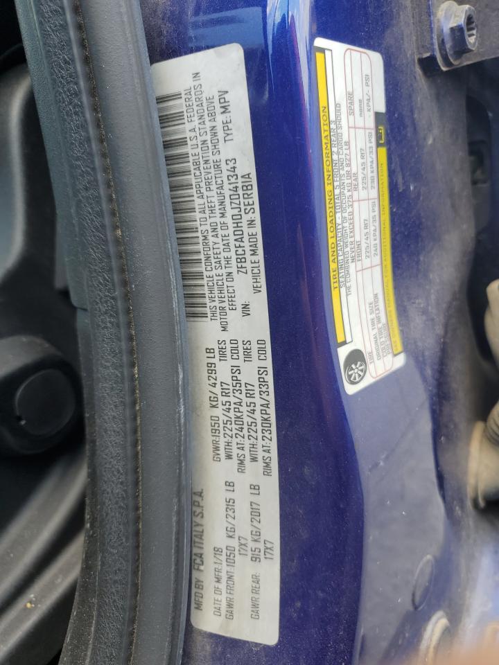 2018 Fiat 500L Trekking VIN: ZFBCFADH0JZ041343 Lot: 68089545