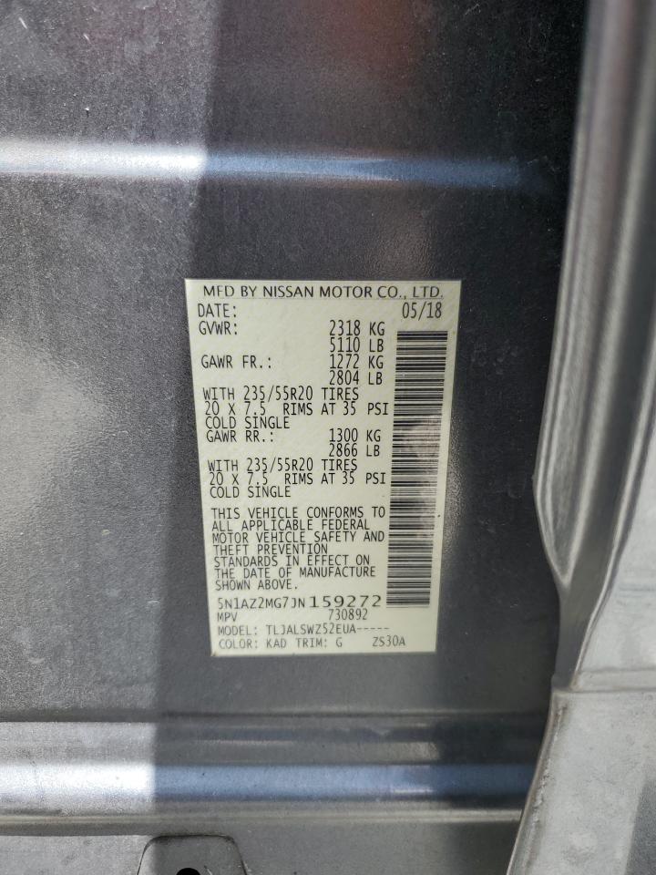 2018 Nissan Murano S VIN: 5N1AZ2MG7JN159272 Lot: 69096945