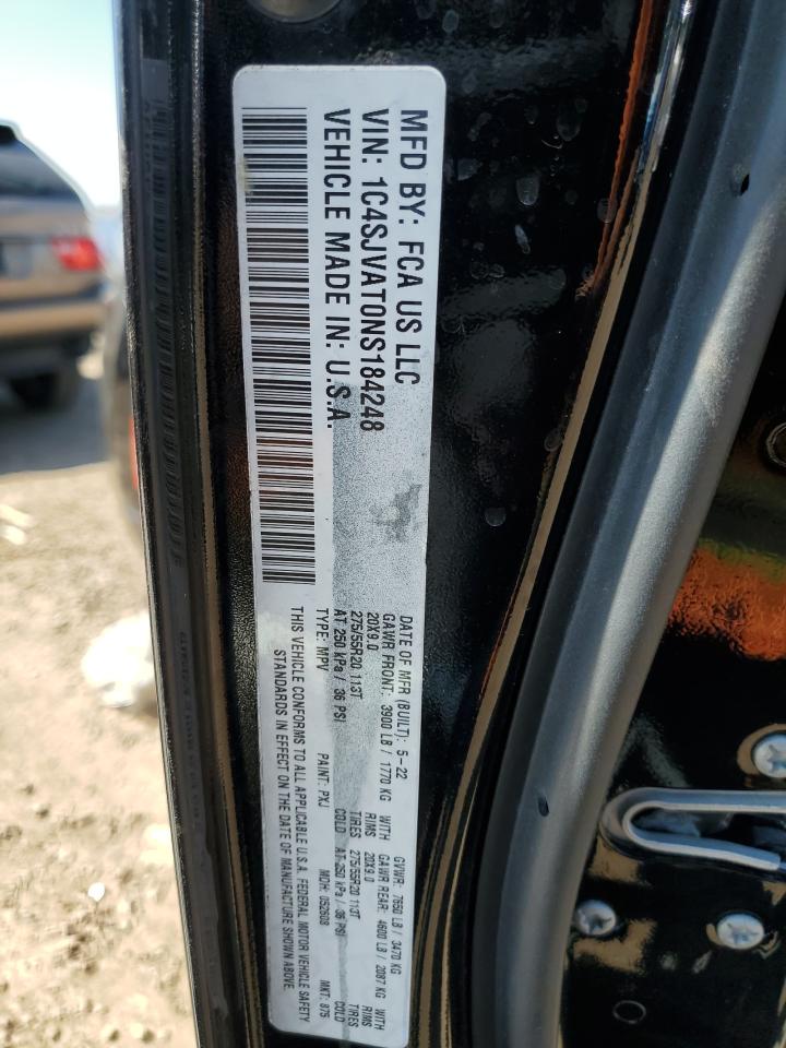 2022 Jeep Wagoneer Series I VIN: 1C4SJVAT0NS184248 Lot: 69210285