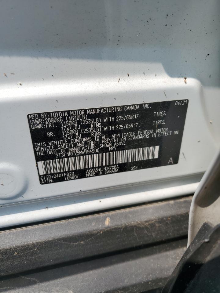 2021 Toyota Rav4 Le VIN: 2T3F1RFV5MW194900 Lot: 67352665