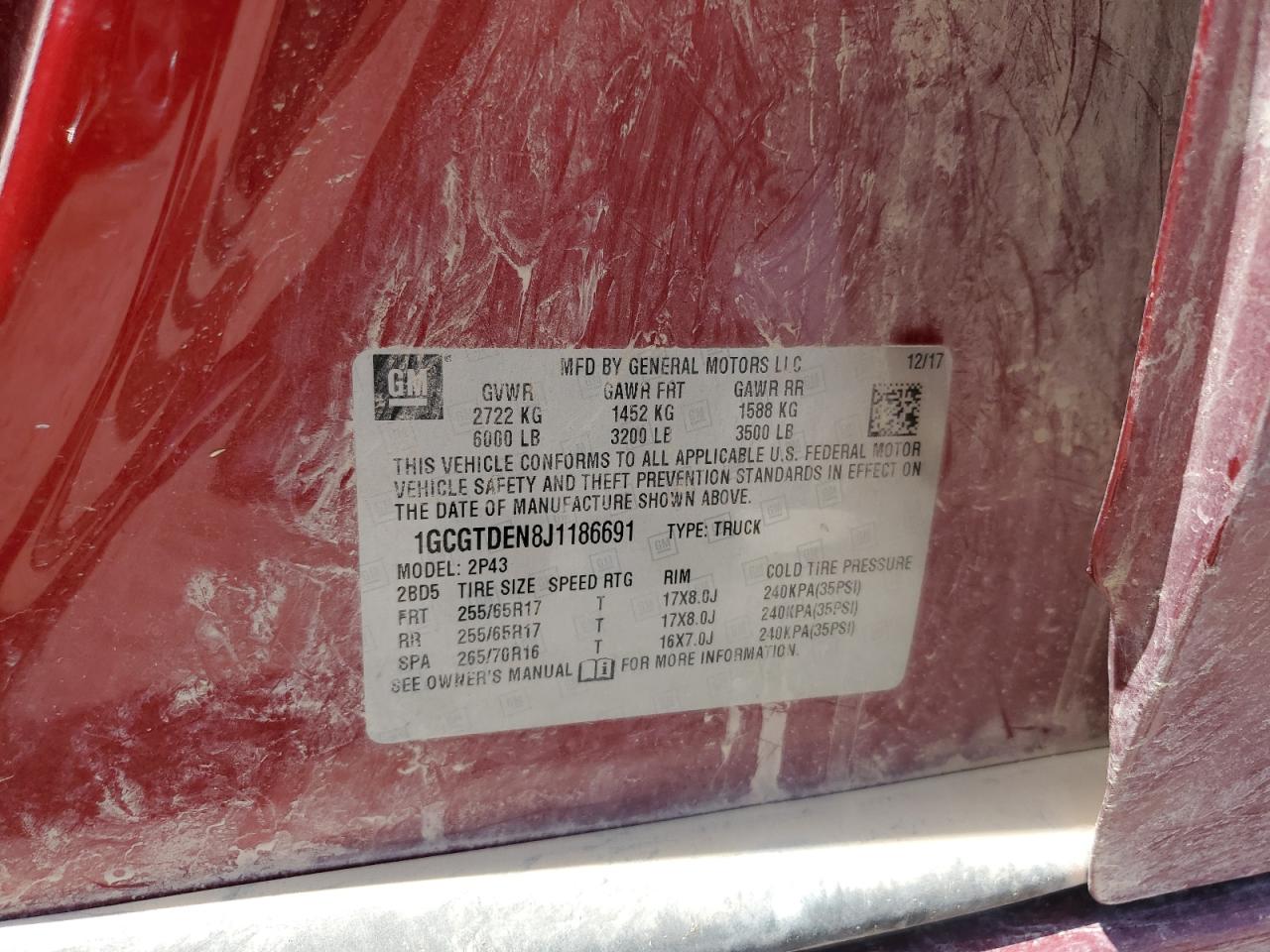 2018 Chevrolet Colorado Z71 VIN: 1GCGTDEN8J1186691 Lot: 70687315