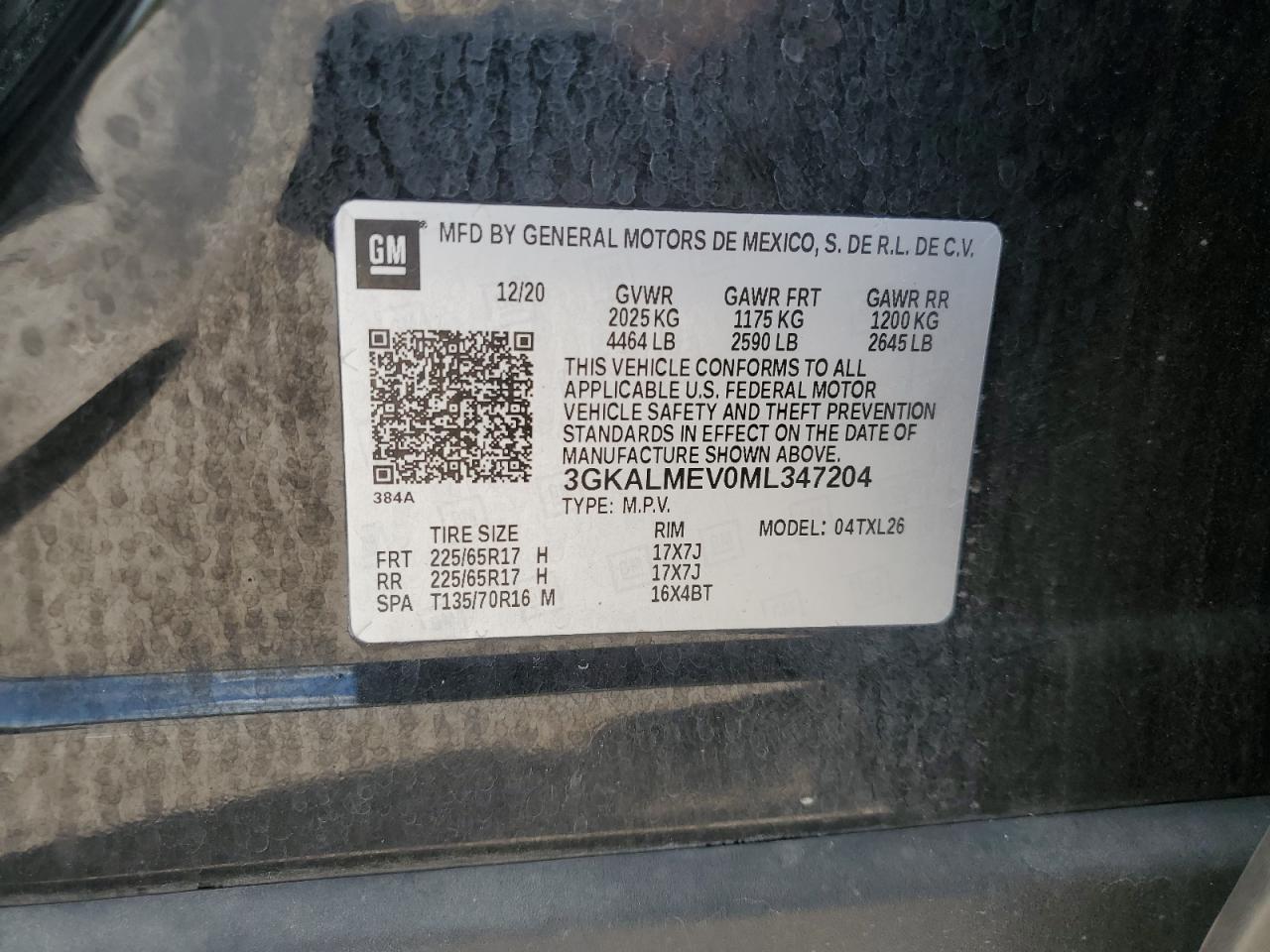 2021 GMC Terrain Sle VIN: 3GKALMEV0ML347204 Lot: 70626605