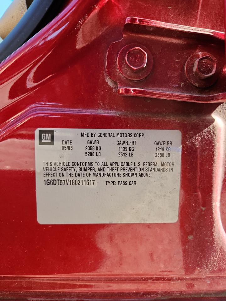 2008 Cadillac Cts Hi Feature V6 VIN: 1G6DT57V180211617 Lot: 69886885