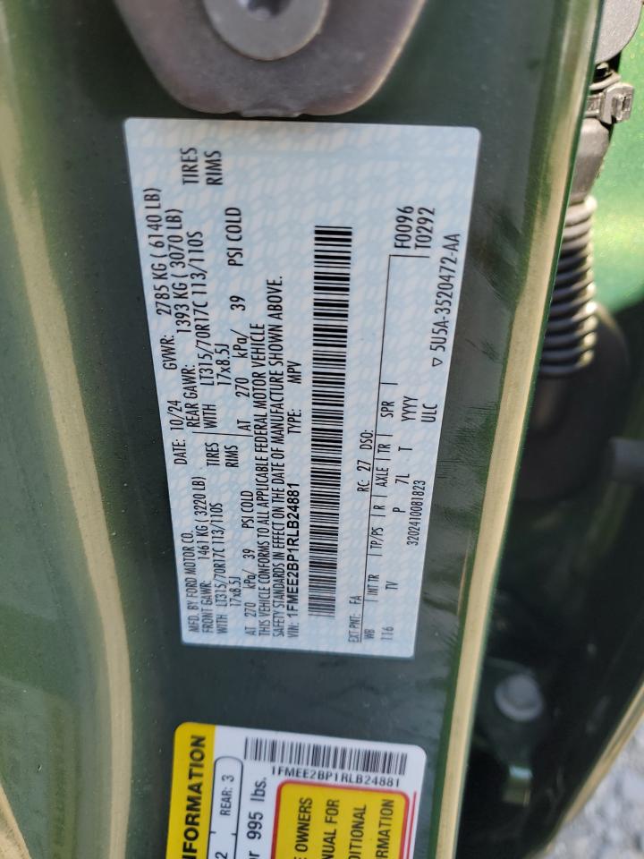 2024 Ford Bronco Wildtrak VIN: 1FMEE2BP1RLB24881 Lot: 70528945