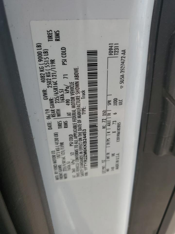 2019 Ford Transit T-250 VIN: 1FTYR2ZM6KKB34453 Lot: 68315975