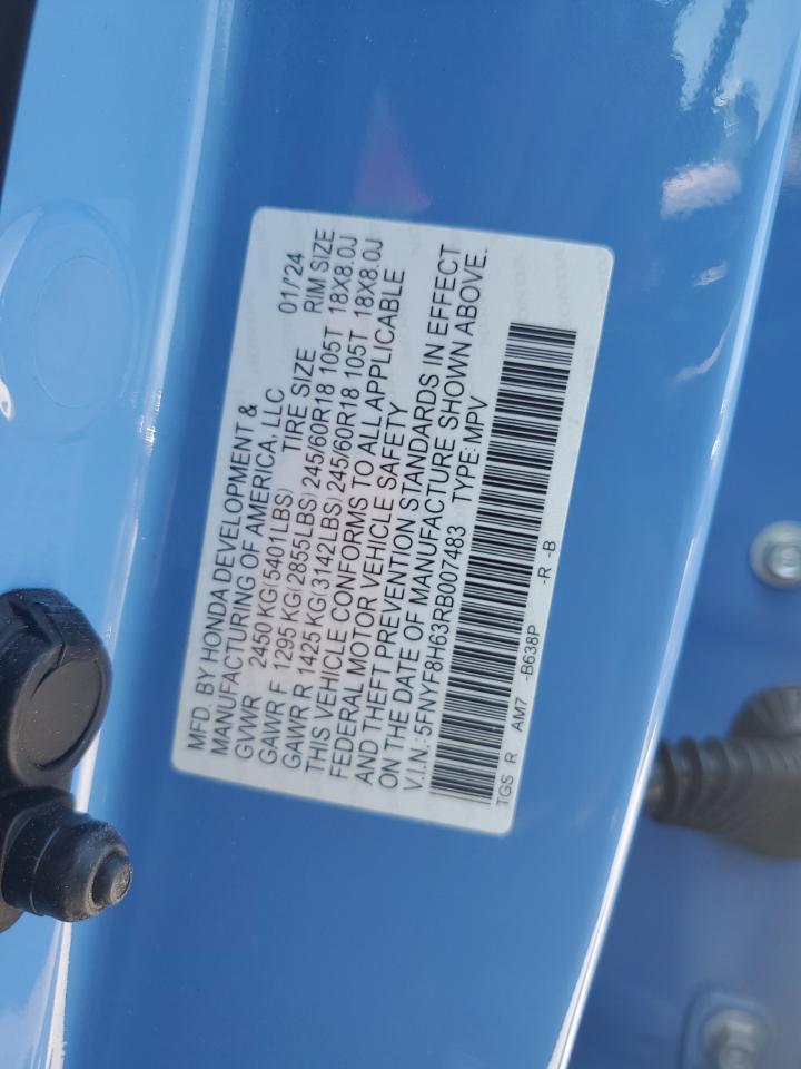 2024 Honda Passport Trail Sport VIN: 5FNYF8H63RB007483 Lot: 70430975
