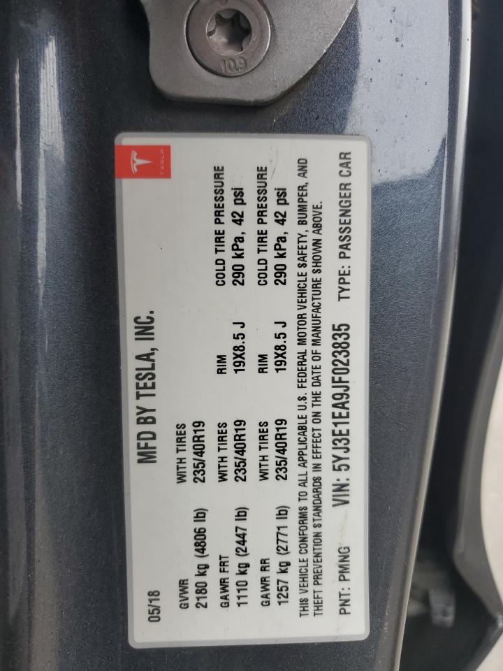 2018 Tesla Model 3 VIN: 5YJ3E1EA9JF023835 Lot: 68906615
