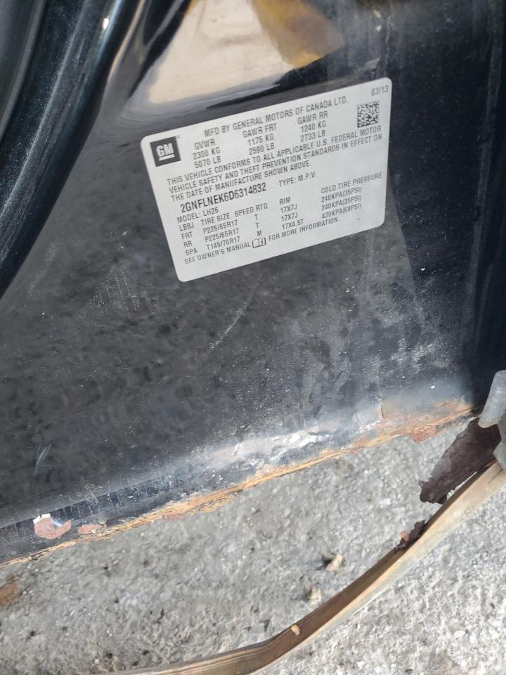 2013 Chevrolet Equinox Lt VIN: 2GNFLNEK6D6314832 Lot: 70233675