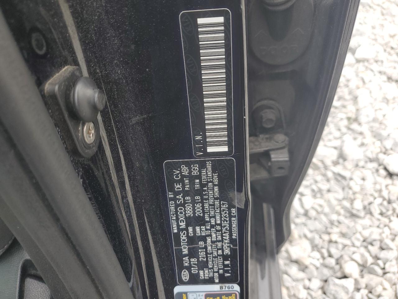 2018 Kia Forte Lx VIN: 3KPFK4A75JE235767 Lot: 70353825