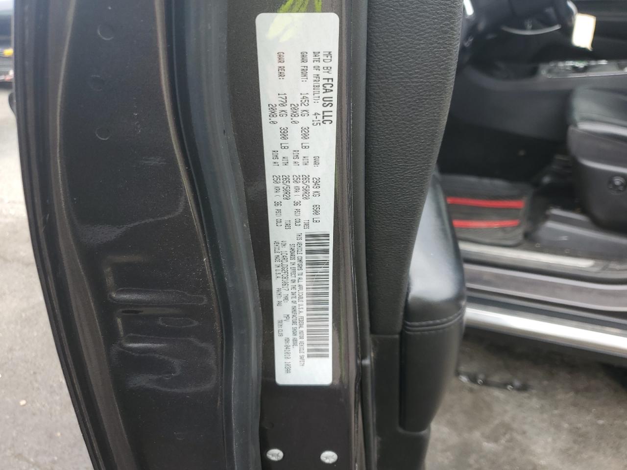 2015 Dodge Durango Limited VIN: 1C4RDJDG2FC810617 Lot: 66364815