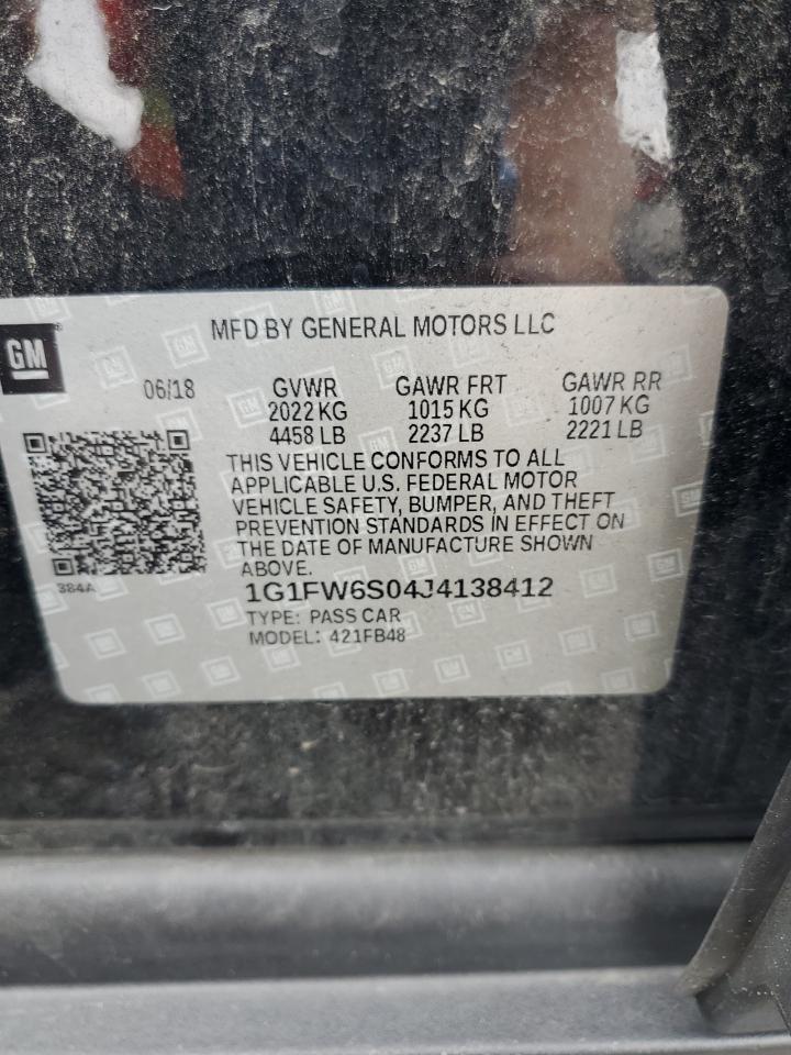 2018 Chevrolet Bolt Ev Lt VIN: 1G1FW6S04J4138412 Lot: 66652175
