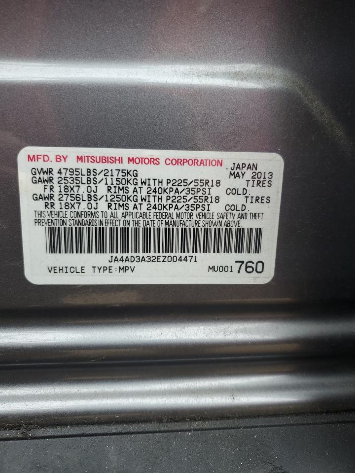 2014 Mitsubishi Outlander Se VIN: JA4AD3A32EZ004471 Lot: 68094135