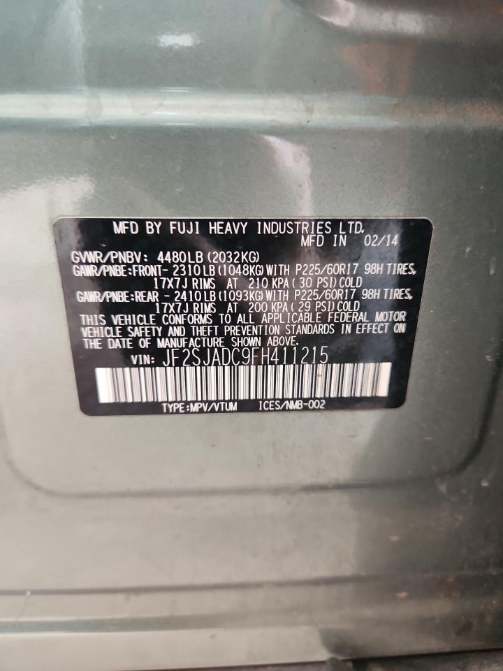 2015 Subaru Forester 2.5I Premium VIN: JF2SJADC9FH411215 Lot: 70162055