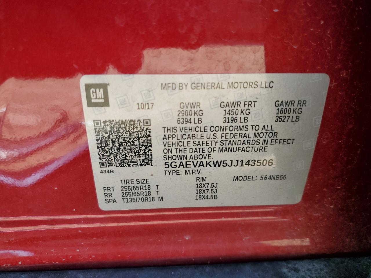 2018 Buick Enclave Essence VIN: 5GAEVAKW5JJ143506 Lot: 68957115