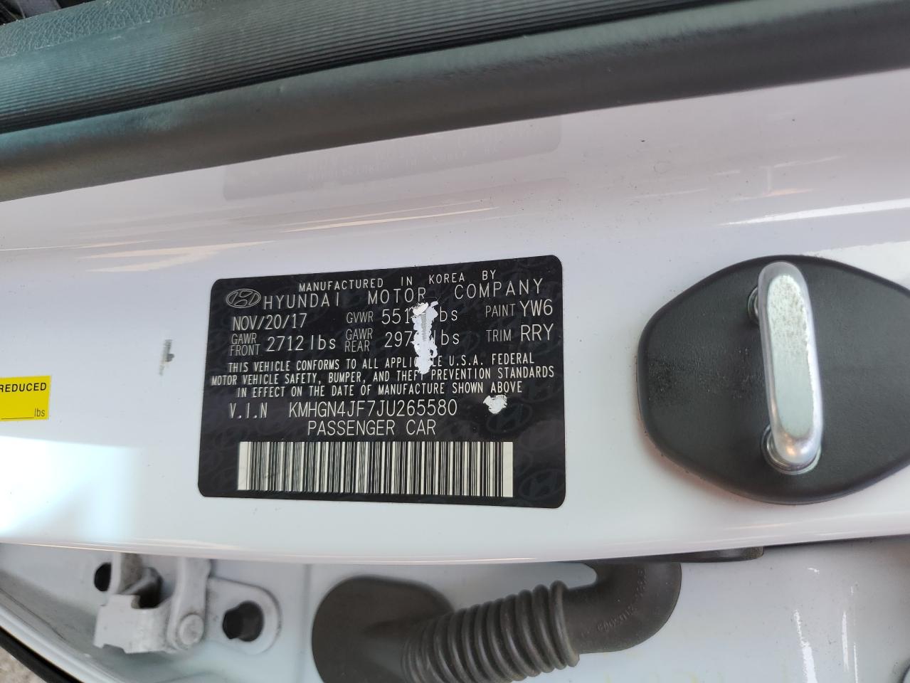 2018 Genesis G80 Ultimate VIN: KMHGN4JF7JU265580 Lot: 67528875