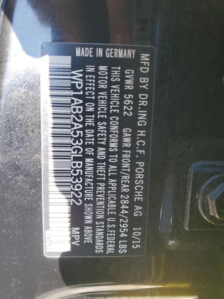 2016 Porsche Macan S VIN: WP1AB2A53GLB53922 Lot: 70154665