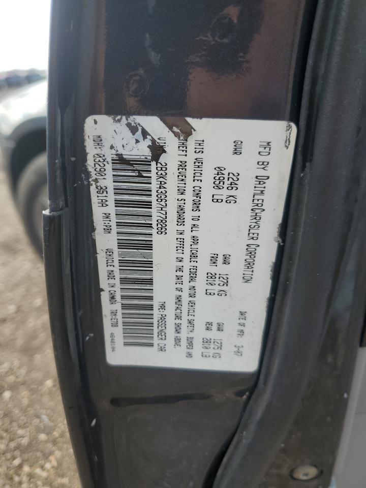 2007 Dodge Charger Se VIN: 2B3KA43G67H778266 Lot: 70341095