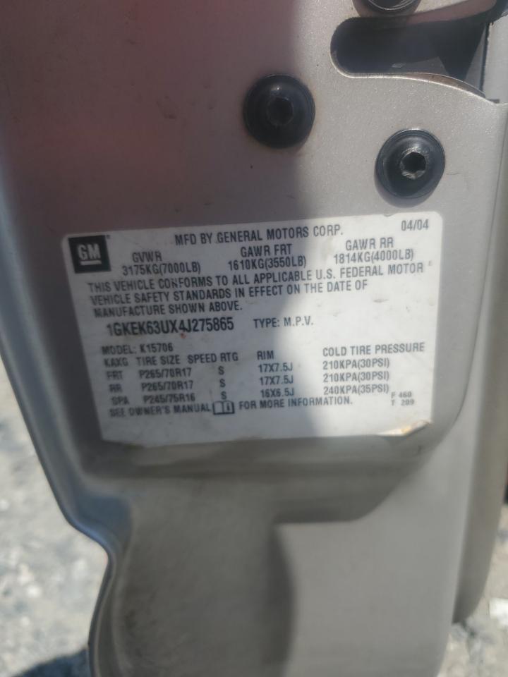 2004 GMC Yukon Denali VIN: 1GKEK63UX4J275865 Lot: 69239575