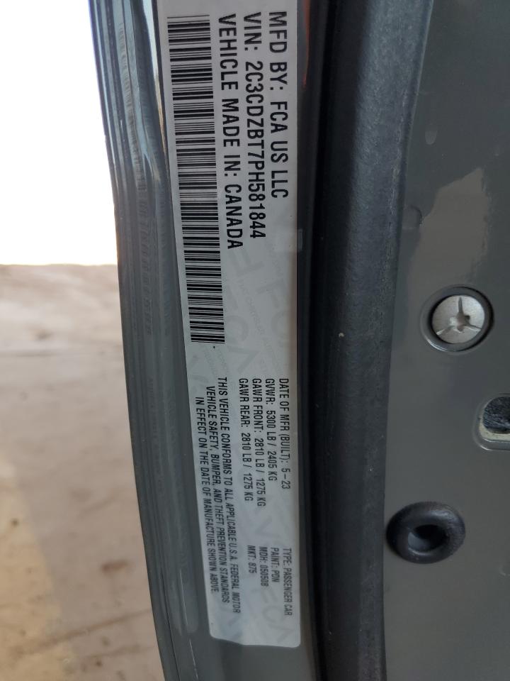 2023 Dodge Challenger R/T VIN: 2C3CDZBT7PH581844 Lot: 66478725