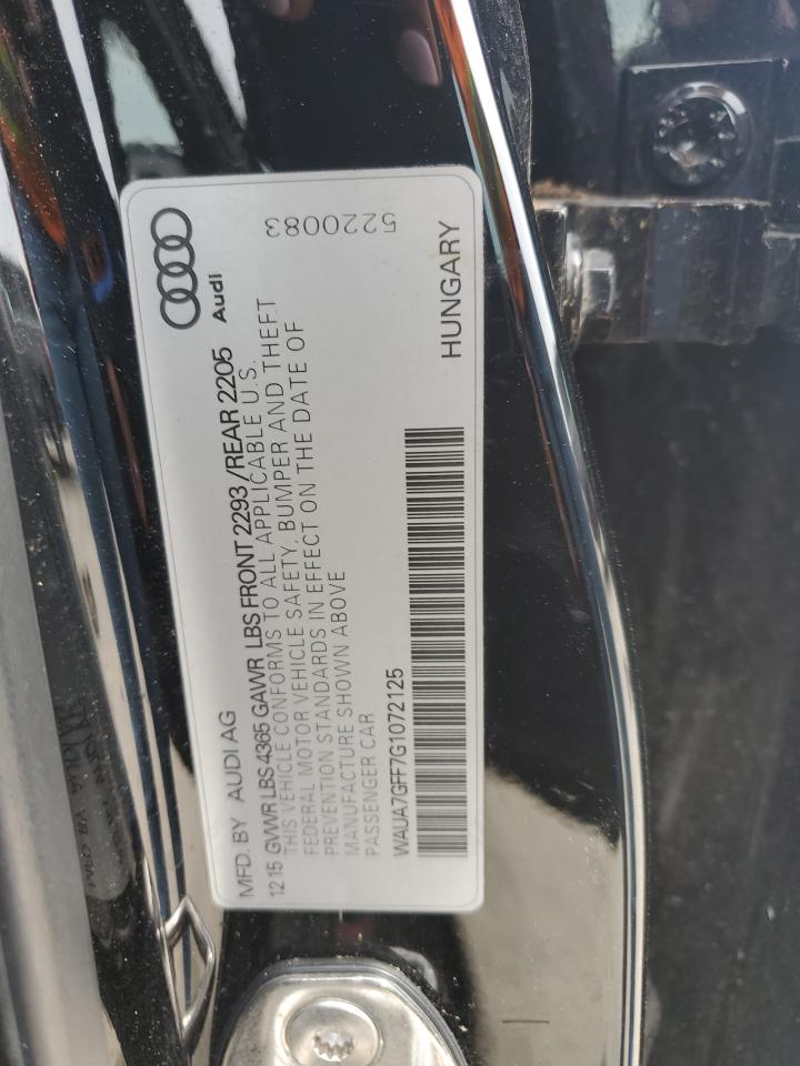 2016 Audi A3 Premium VIN: WAUA7GFF7G1072125 Lot: 70329045